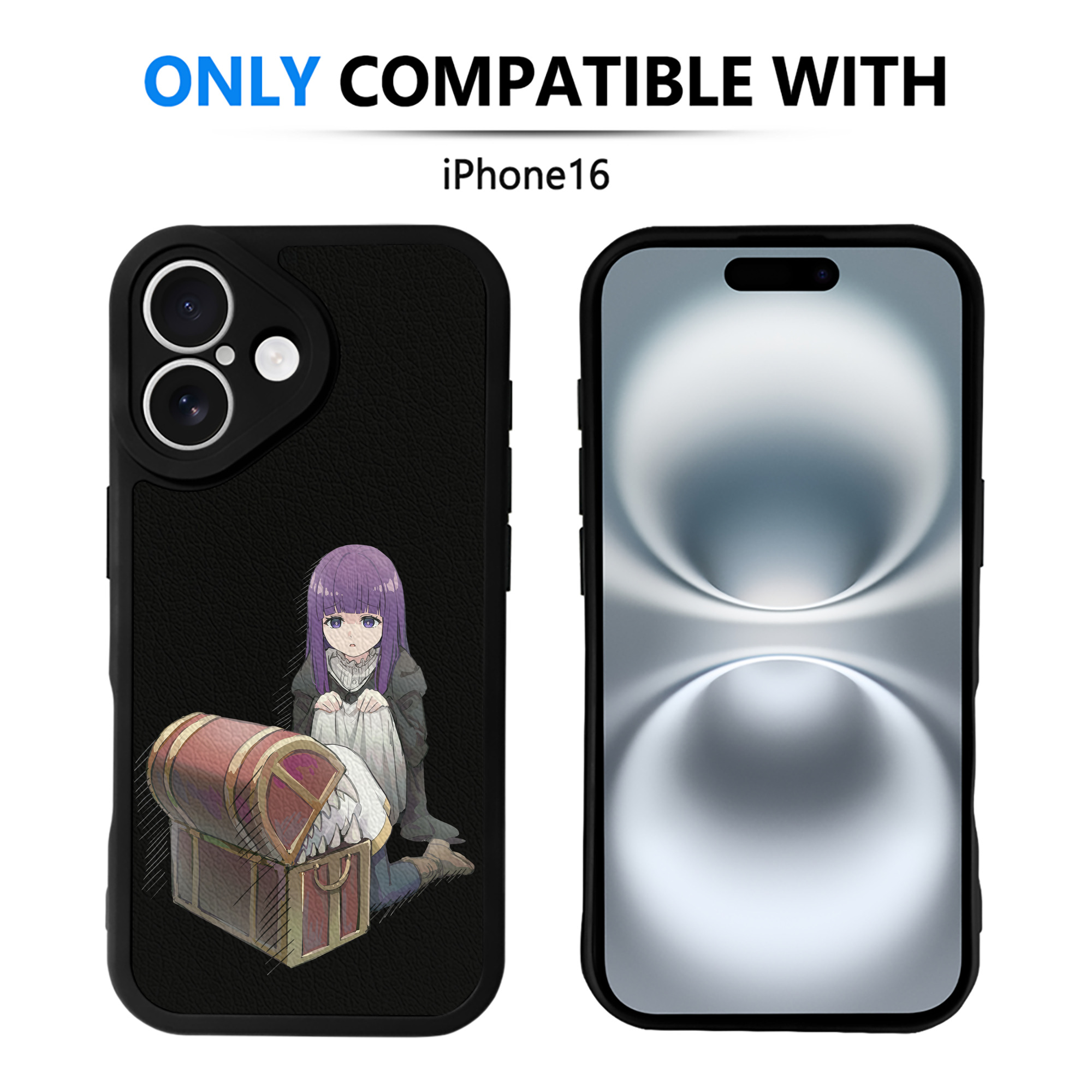 （画像用） 葬送のフリーレン Frieren 【iPhone 16シリーズ対応】シリコンスマホケース（レザー調） 材質：シリコン